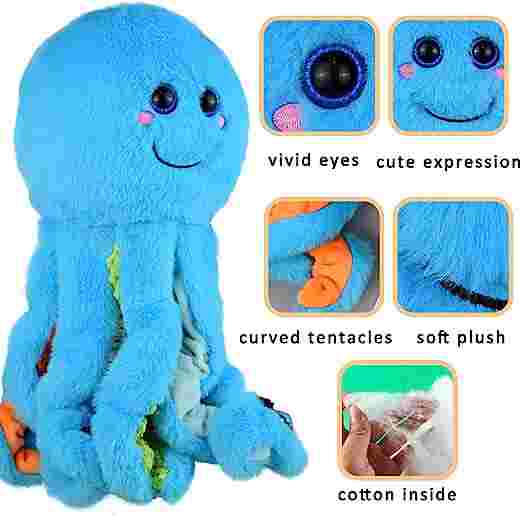 Pulpo sensorial con 8 tentáculos con distintas texturas